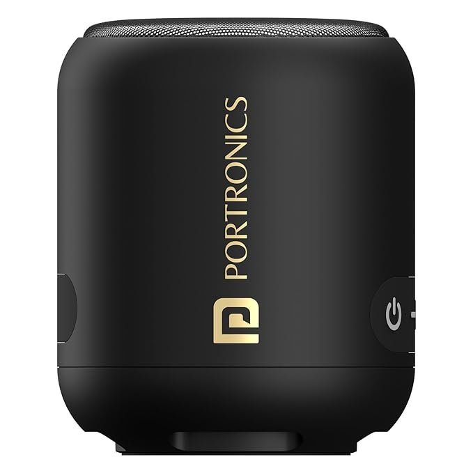 Portronics portable Bluetooth speaker in blue color with compact wireless design