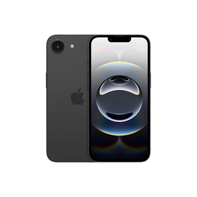 Apple iPhone Black smartphone front and back view with edge-to-edge display
