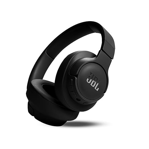 JBL Black Wireless Over-Ear Bluetooth Headphones with Comfortable Cushioned Ear Cups