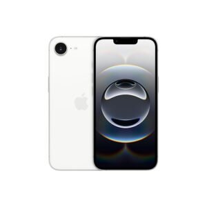 Apple iPhone white smartphone front and back view with edge-to-edge display