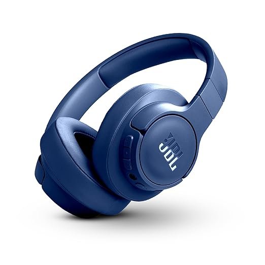 JBL Dark blue Wireless Over-Ear Bluetooth Headphones with Comfortable Cushioned Ear Cups