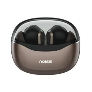Noise wireless Bluetooth earbuds with charging case in black and grey