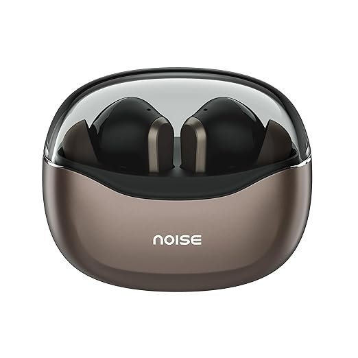 Noise wireless Bluetooth earbuds with charging case in black and grey