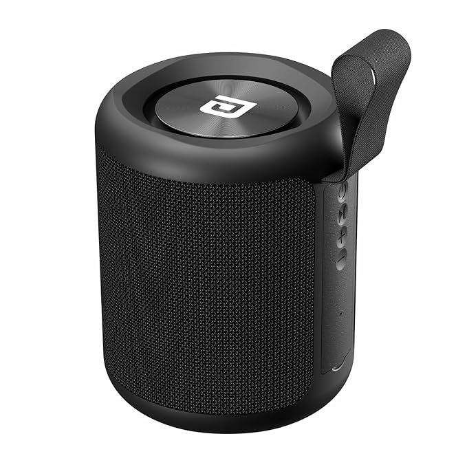 Portronics SoundDrum P 20W portable Bluetooth speaker with 6–7 hours playback, handsfree calling, USB slot, AUX-in port, and Type-C charging.